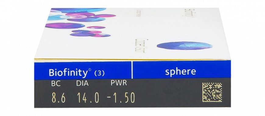 Контактні лінзи Biofinity 3 шт., 8.6, -2,50